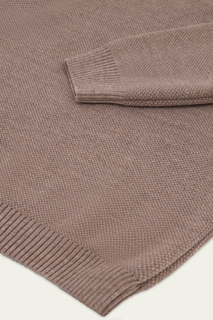 NITTO KNITWEAR - Youri Col Camioneur Taupe
