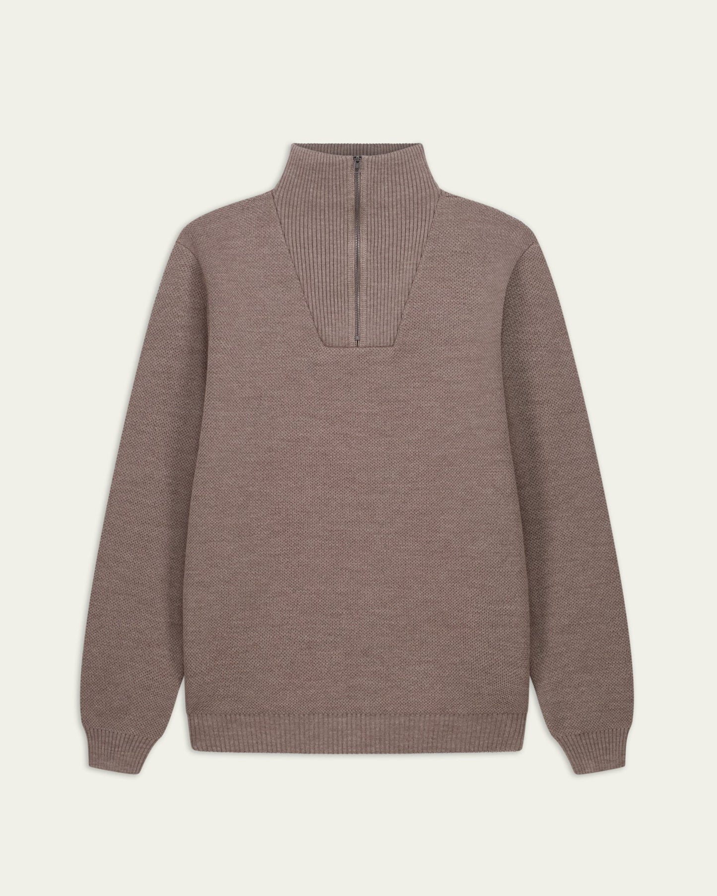 NITTO KNITWEAR - Youri Col Camioneur Taupe