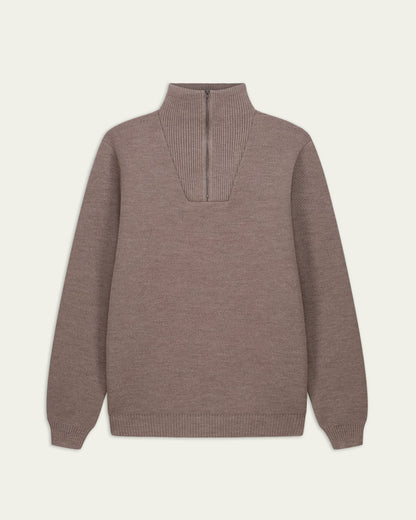 NITTO KNITWEAR - Youri Col Camioneur Taupe