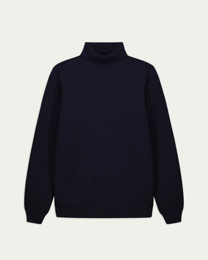 NITTO KNITWEAR - COL ROULÉ EN LAINE YOURI BLEU