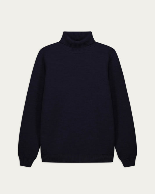 NITTO KNITWEAR - YOURI BLUE WOOL TURTLENECK