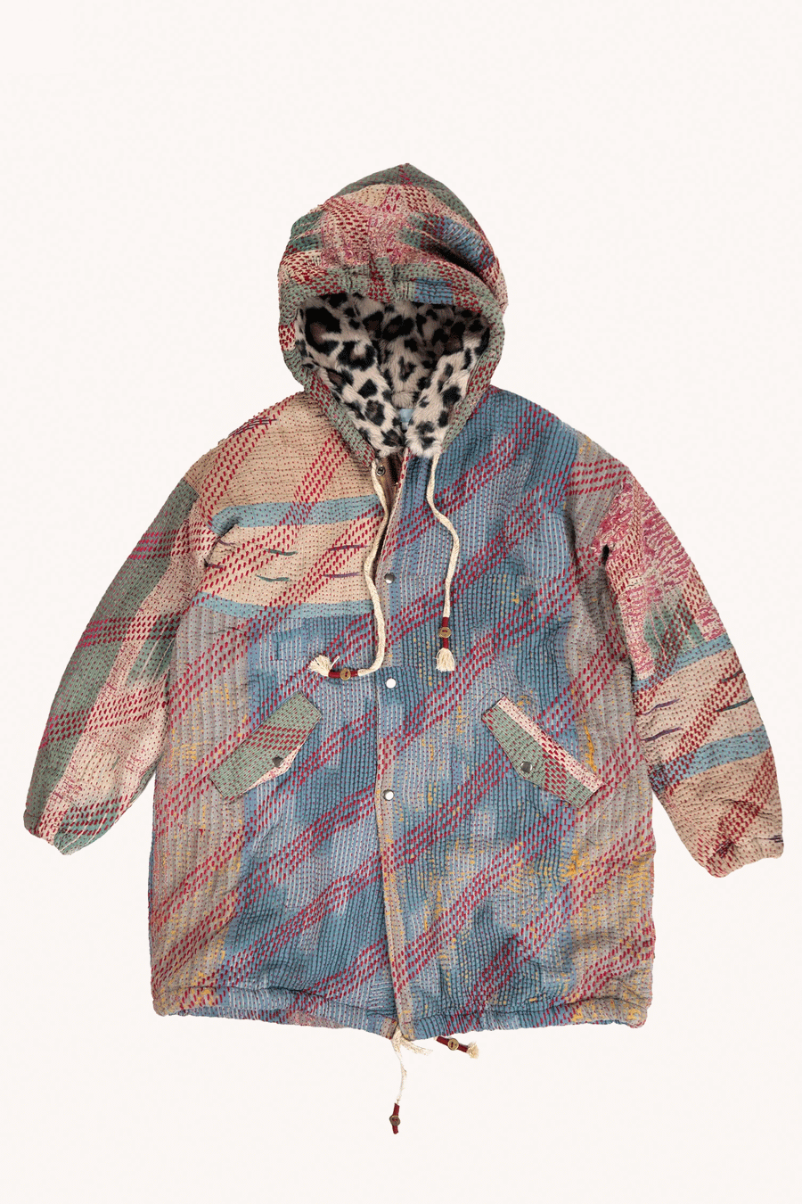 L'ÎLE BLEUE - MANTEAU LONG KANTHA FOURRÉ MEENU