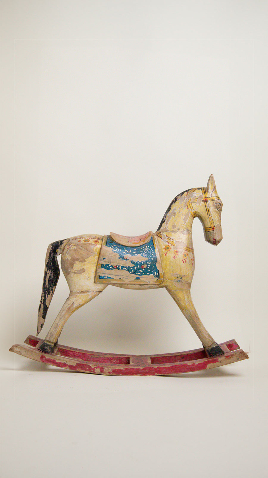 L'ÎLE BLEUE - Cheval à Bascule en Bois D'Acacia