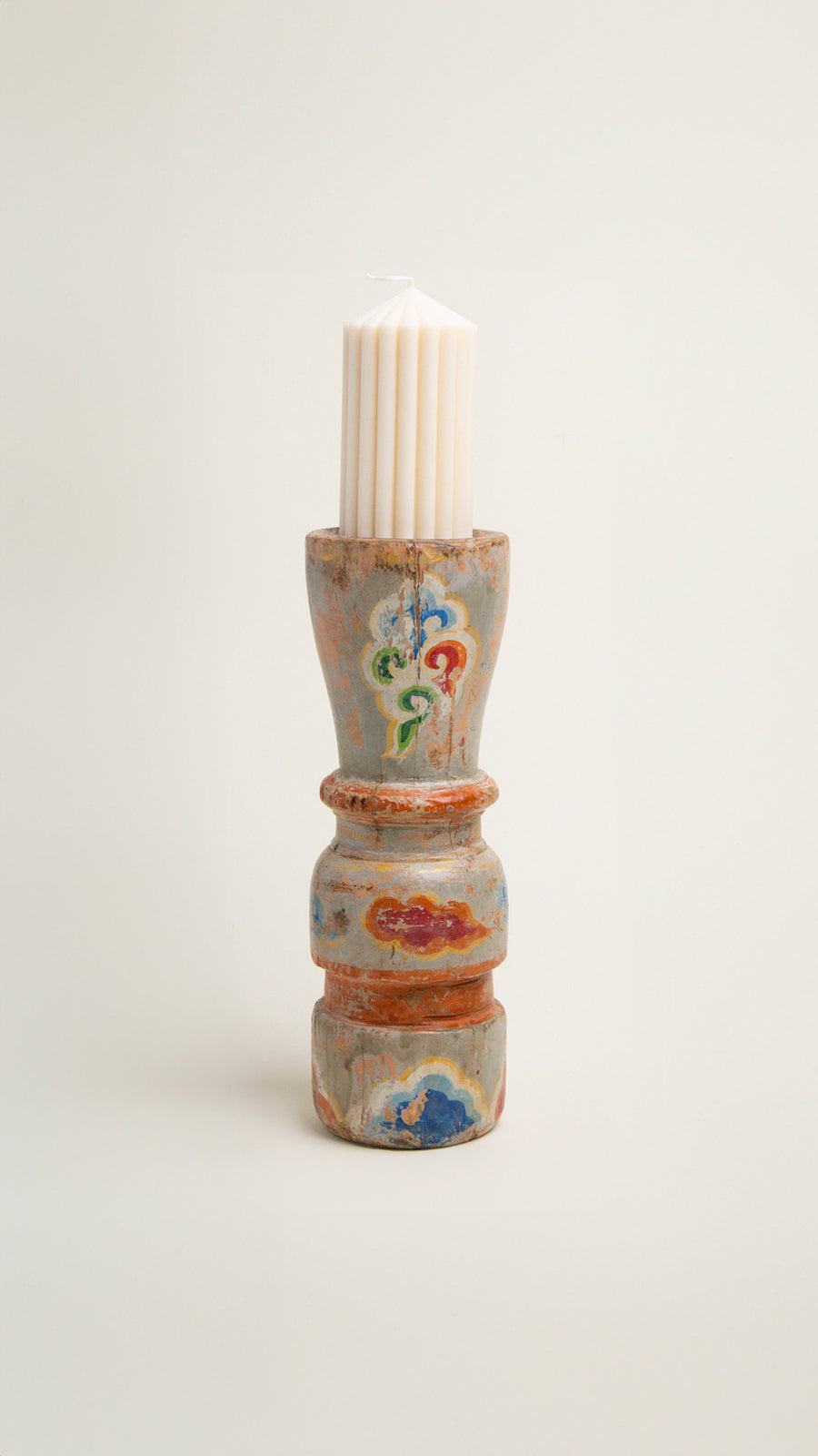 THE BLUE ISLAND - Vintage Grey Acacia Candle Holder