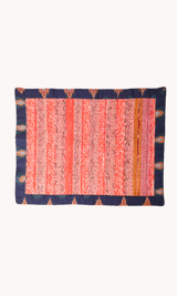 L'ÎLE BLEUE - Set de Table rose orange bleu bordure Ikat