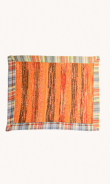 L'ÎLE BLEUE - Set de table orange bordure Madras