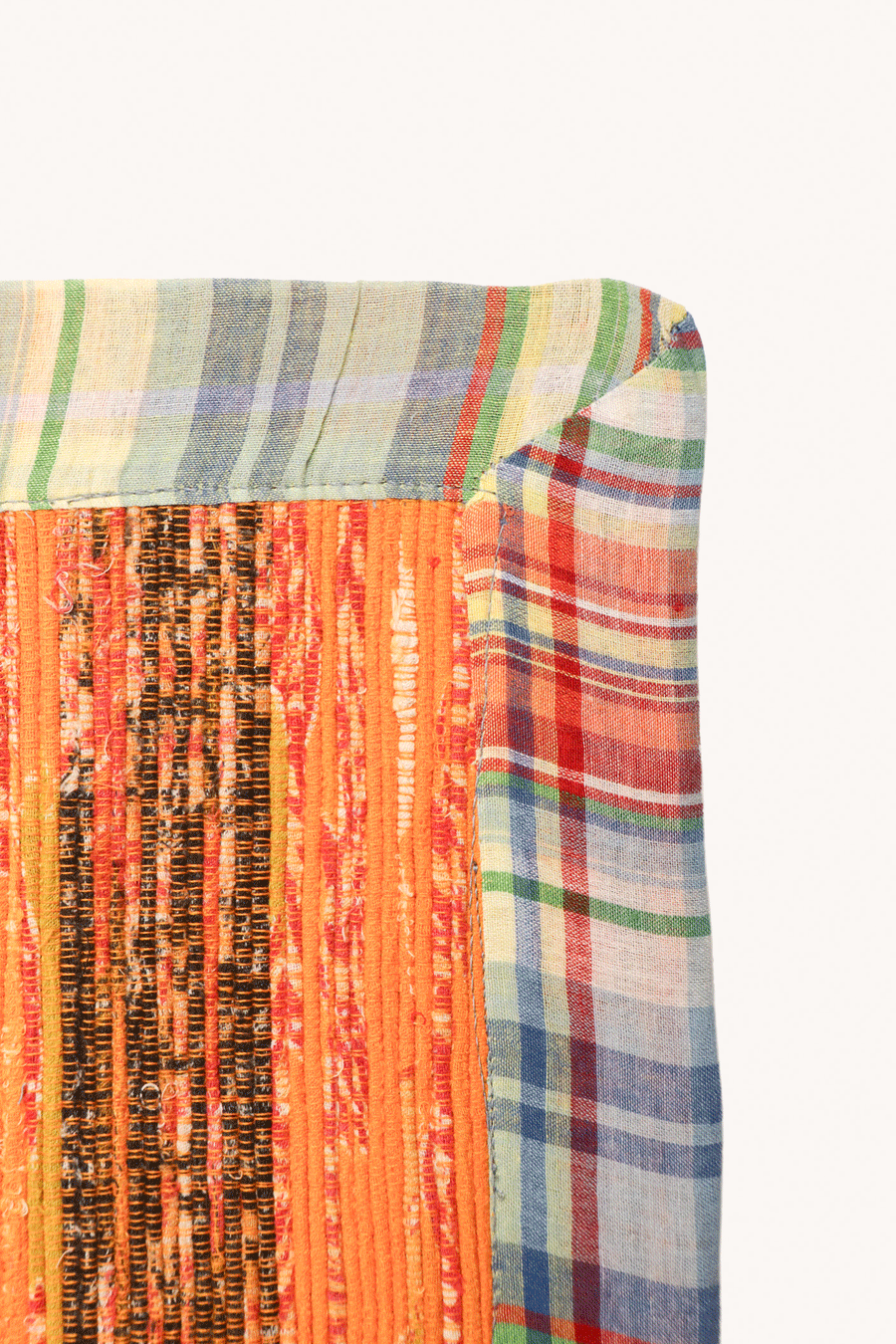 L'ÎLE BLEUE - Set de table orange bordure Madras