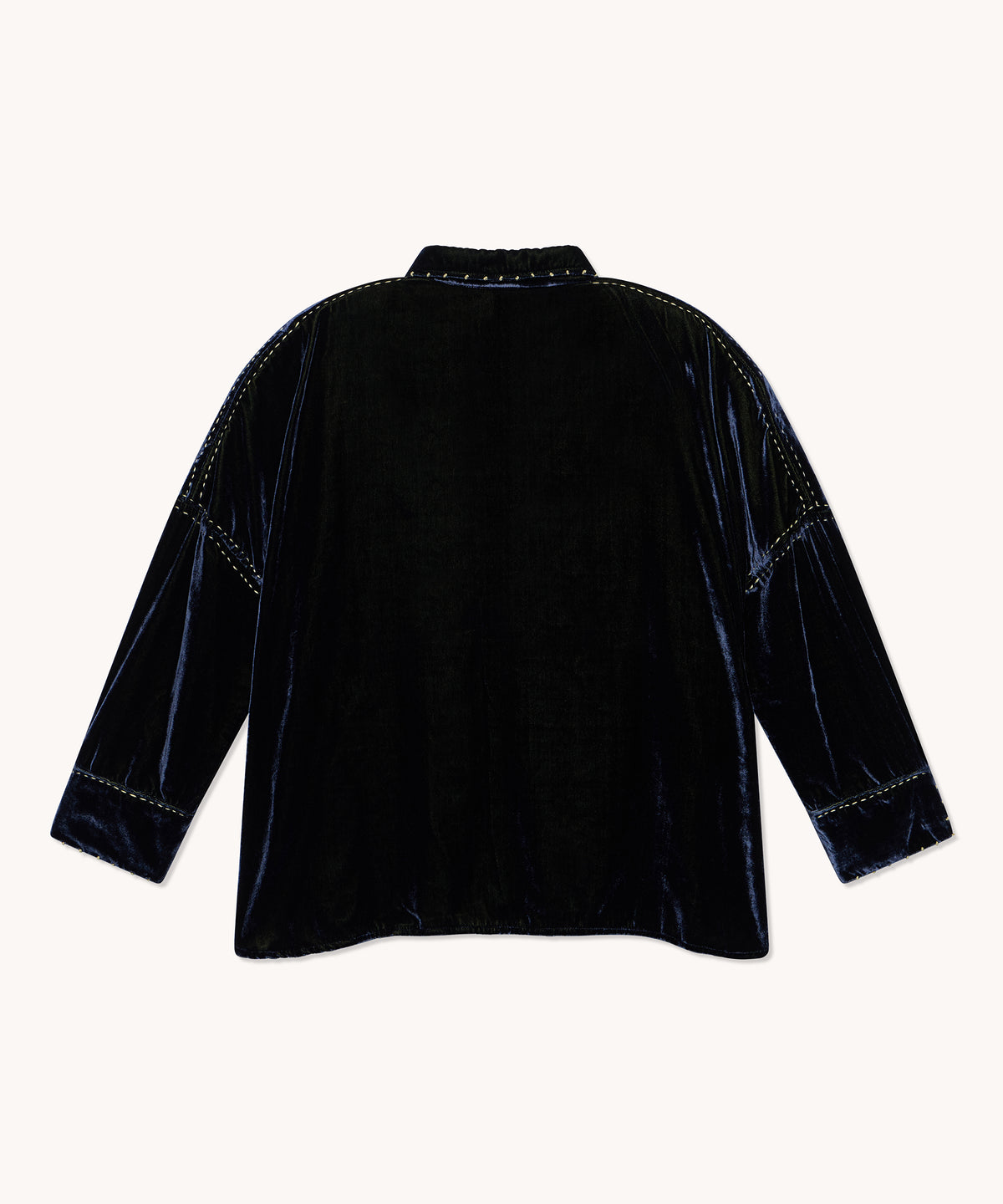 Chemise femme L'Île Bleue Caroline en velours de soie vert, deuxième vue