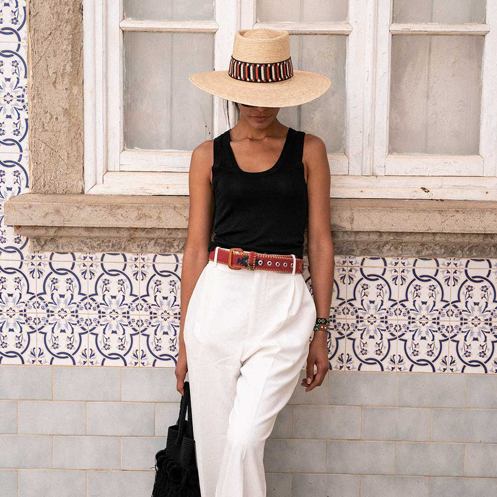 Ceinture tissée unisexe La Mansa Terracotta, quatrième vue