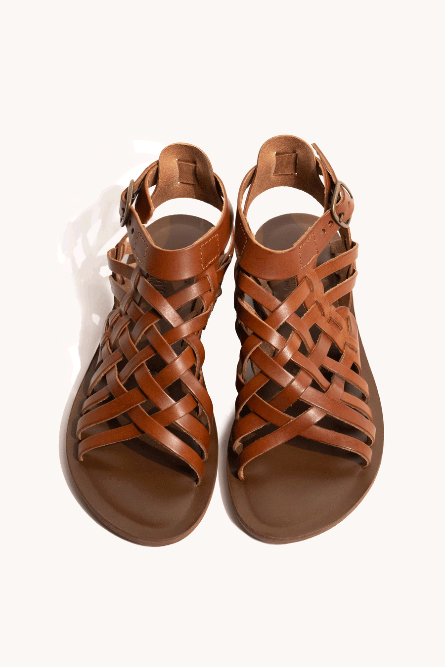 COGNAC COWHIDE LEATHER SANDAL