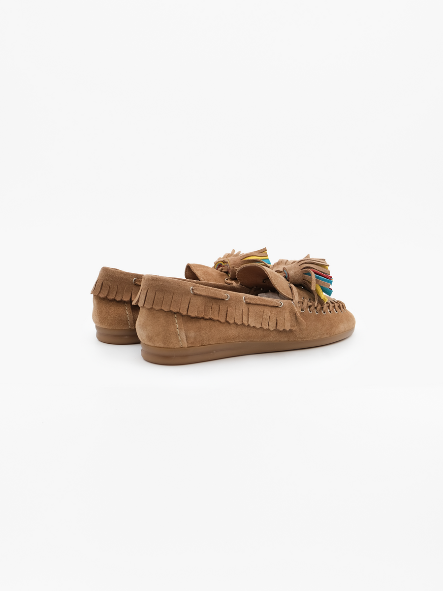 TORAL SHOES - MOCASSINS POMPONS BEIGE "MALIA VOLEY"