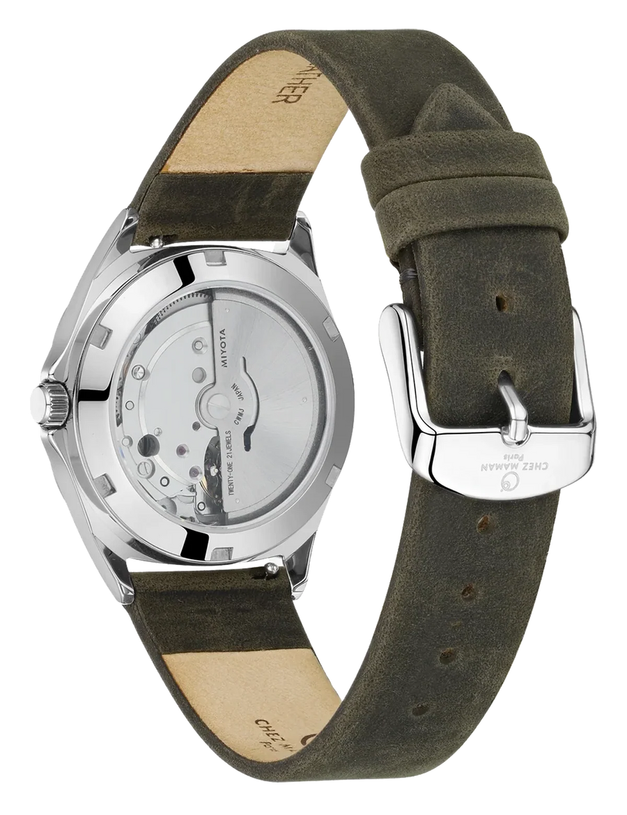 Montre Chez Maman Topanga Green Silver cuir kaki, deuxième vue