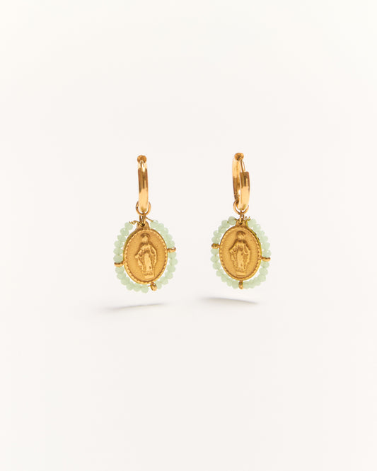 PALAS - Boucles d'oreilles Santa Hoops Water Green