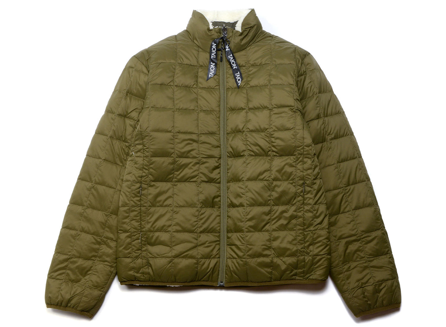 TAION - Reversible Boa Jacket Olive Ivory