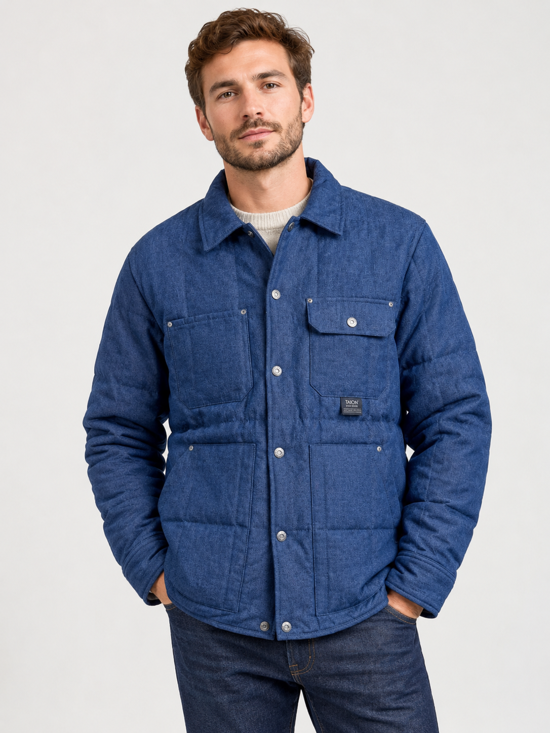 taion veste denim bleu indigo portée en denim 