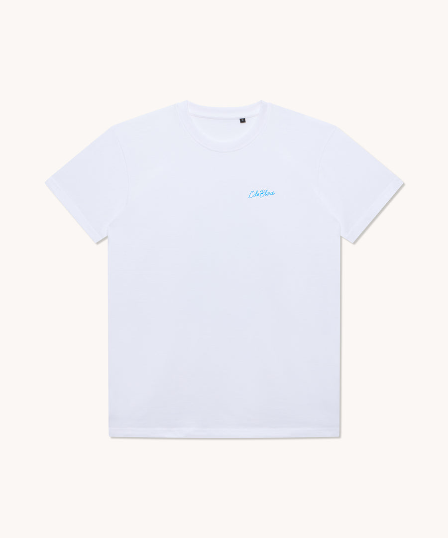 L'ÎLE BLEUE - T SHIRT BLANC LOGO L'ÎLE BLEUE