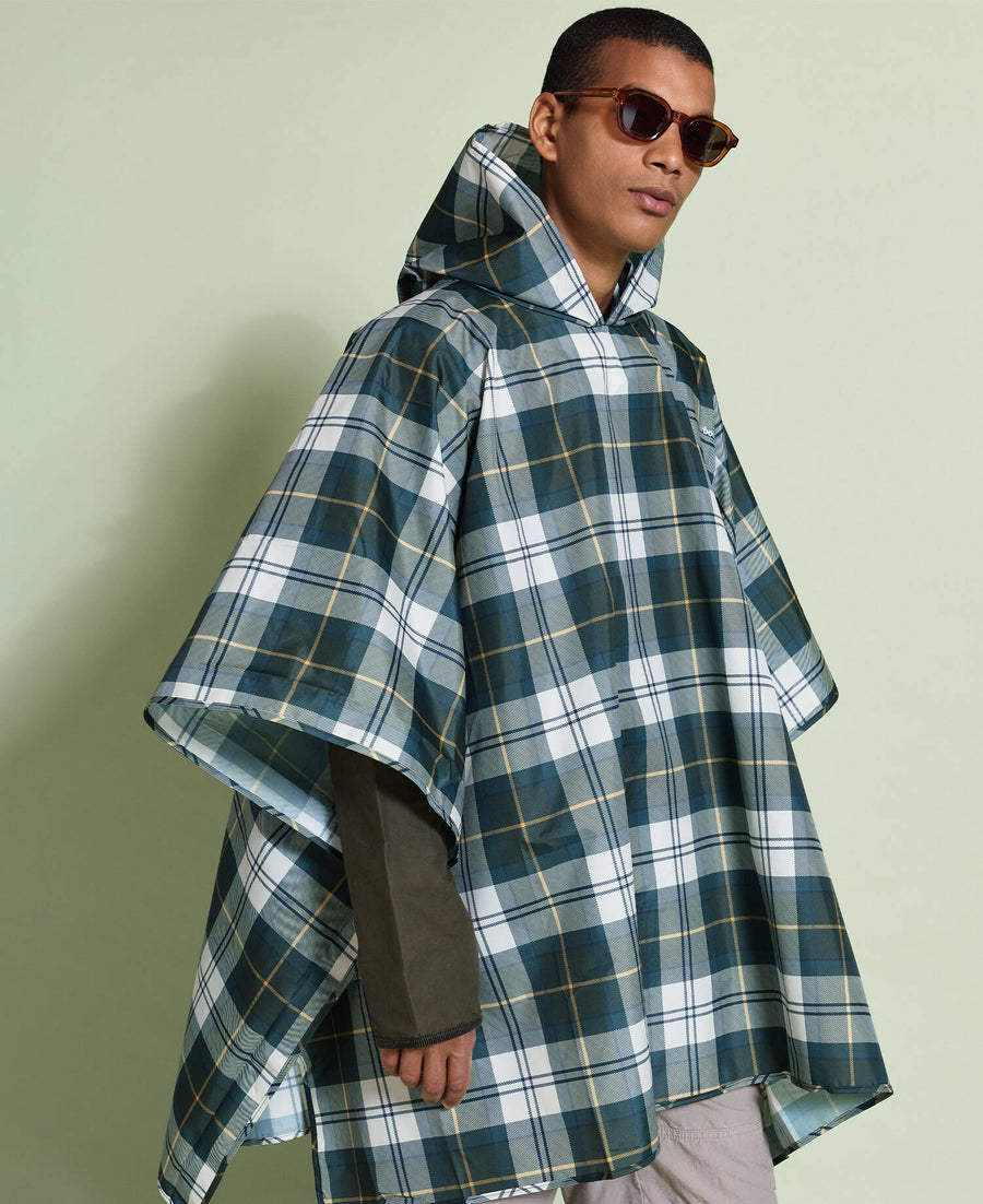 Poncho déperlant Barbour tartan Ancient unisexe vue de face