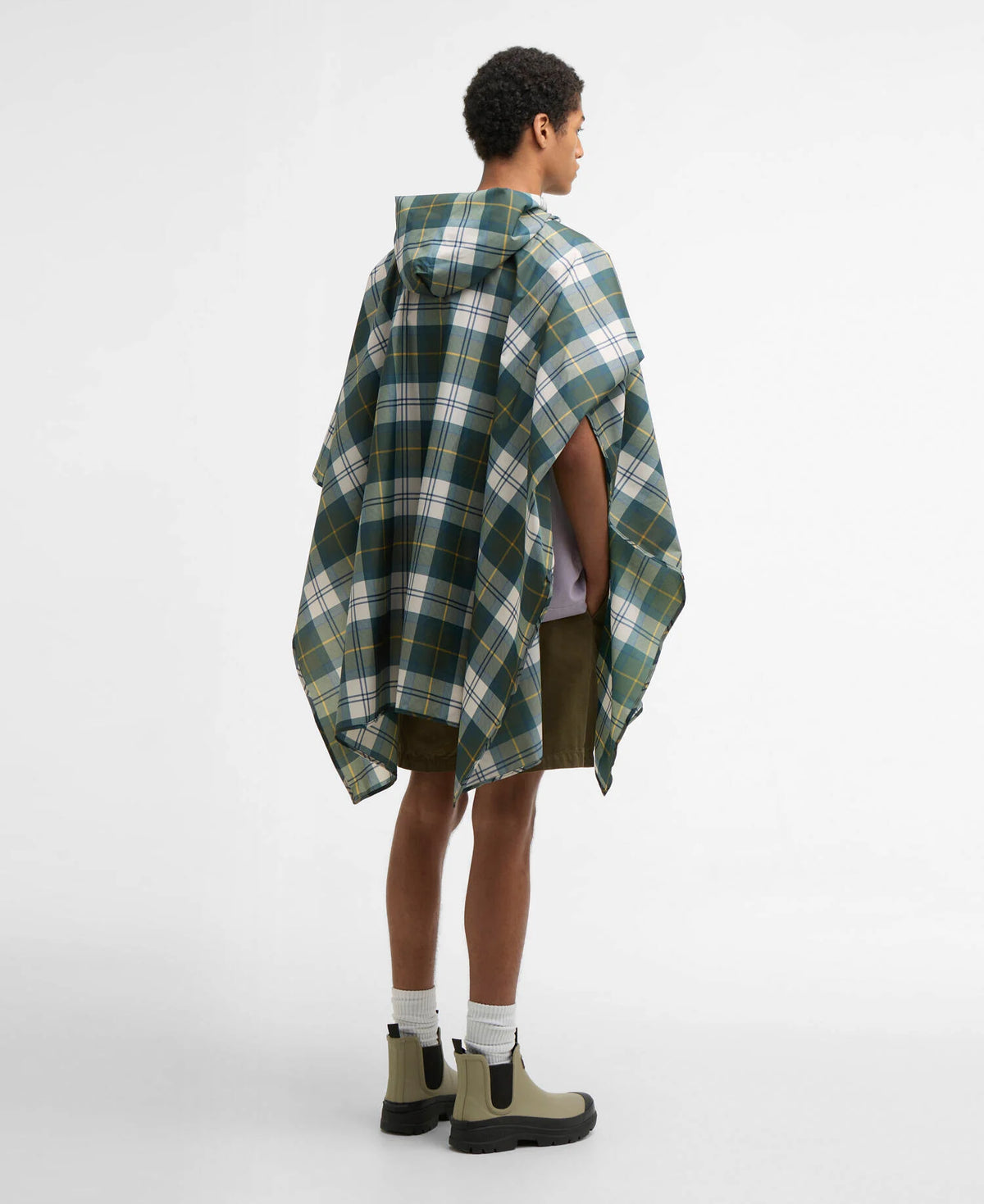 Poncho déperlant Barbour tartan Ancient vue de dos