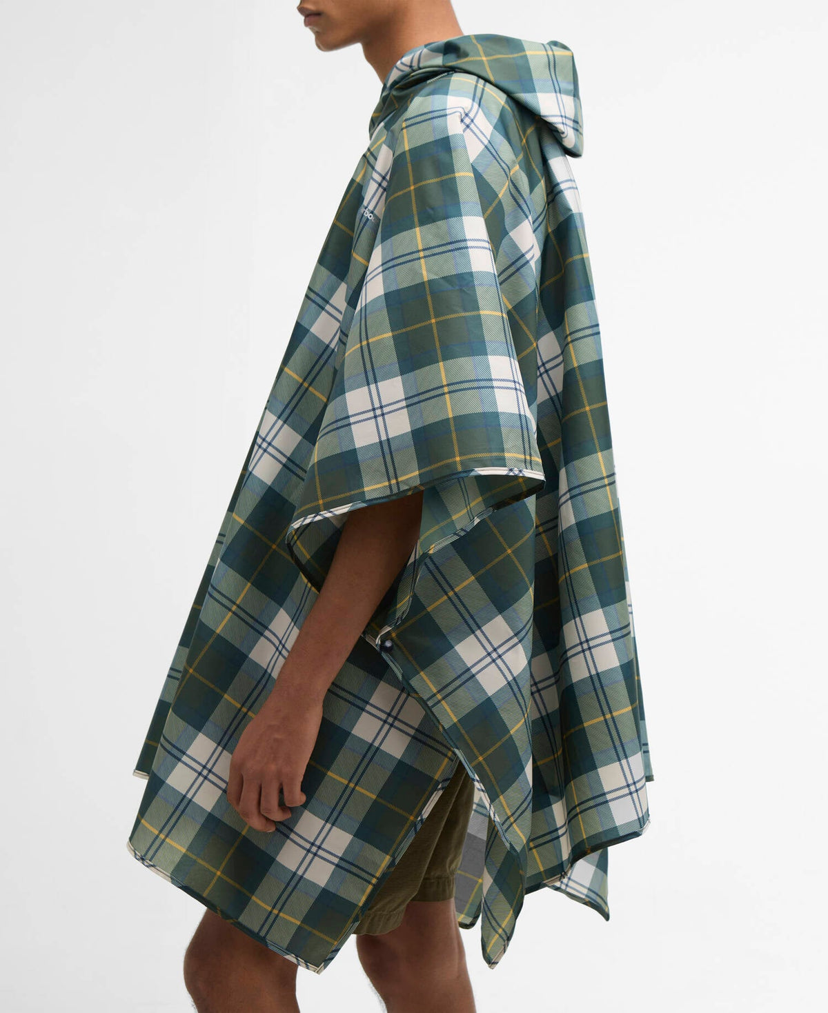 Détail du poncho déperlant Barbour tartan Ancient taille unique
