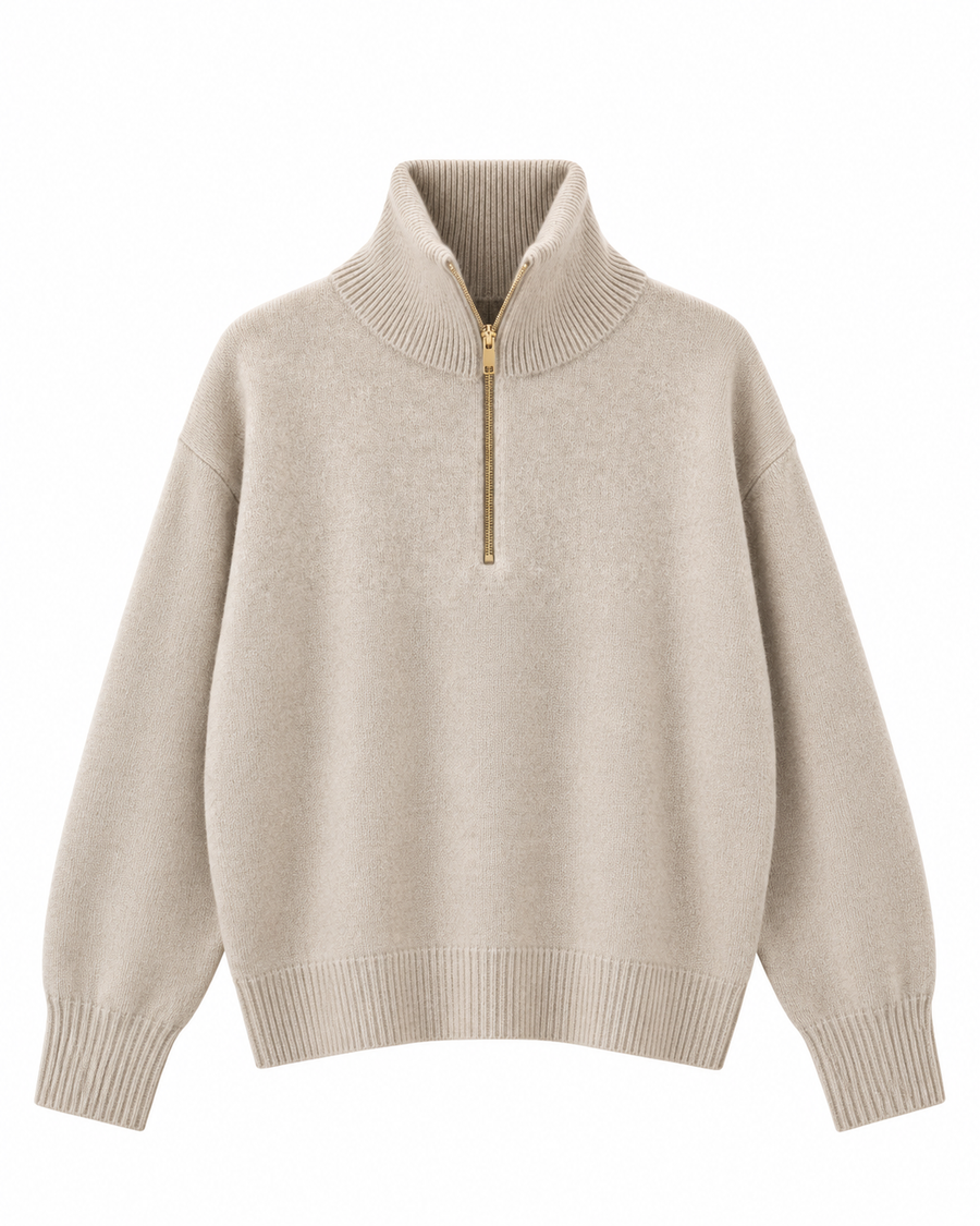 TRICOT JEAN MARC - PULL TSOLINE COL ZIP AVOINE face