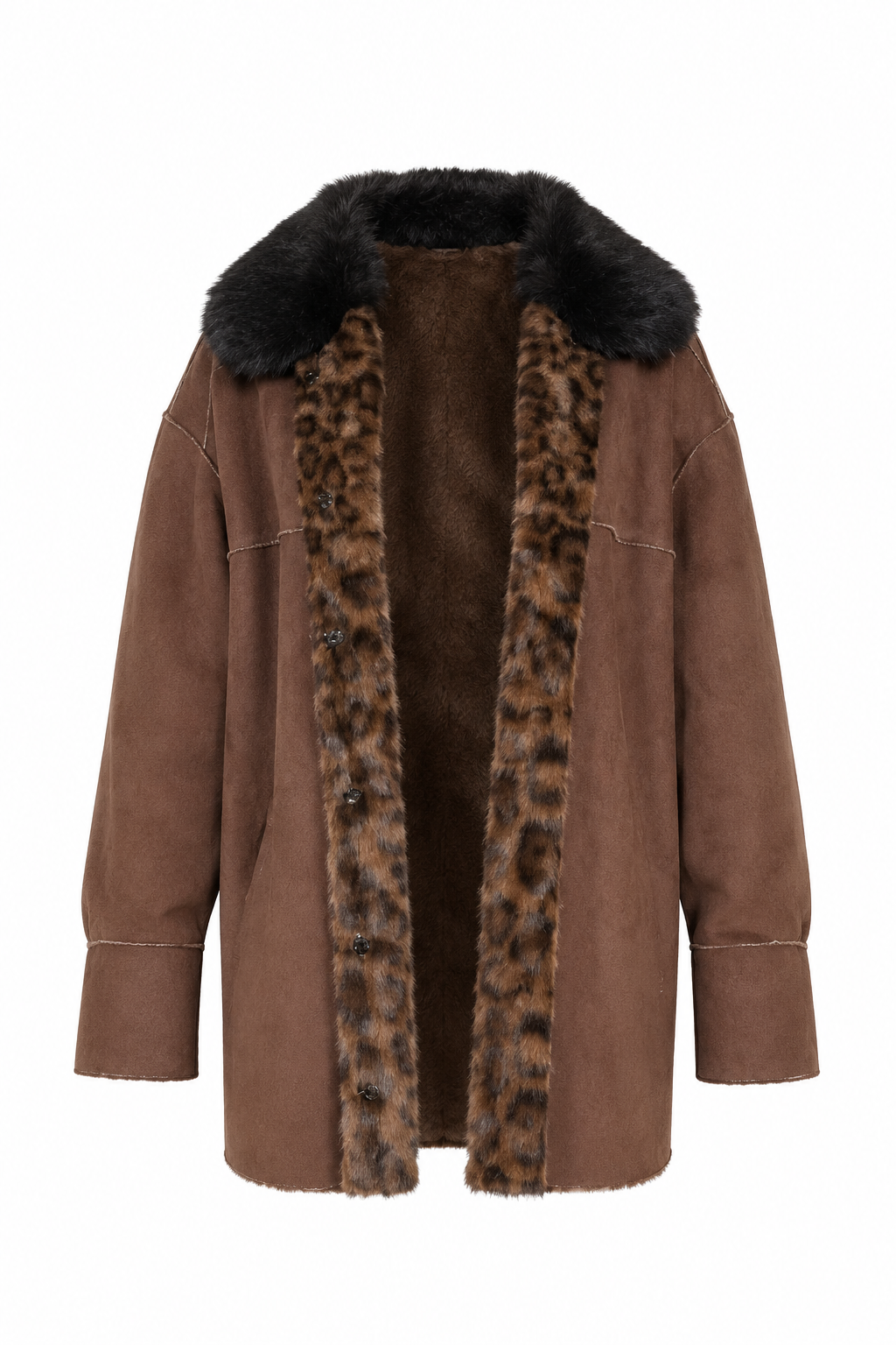 Veste réversible Nici Blonde N°8 léopard femme, vue principale packshoot