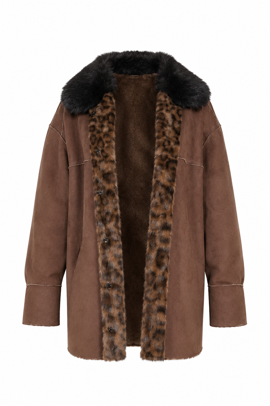 Veste réversible Nici Blonde N°8 léopard femme, vue principale packshoot