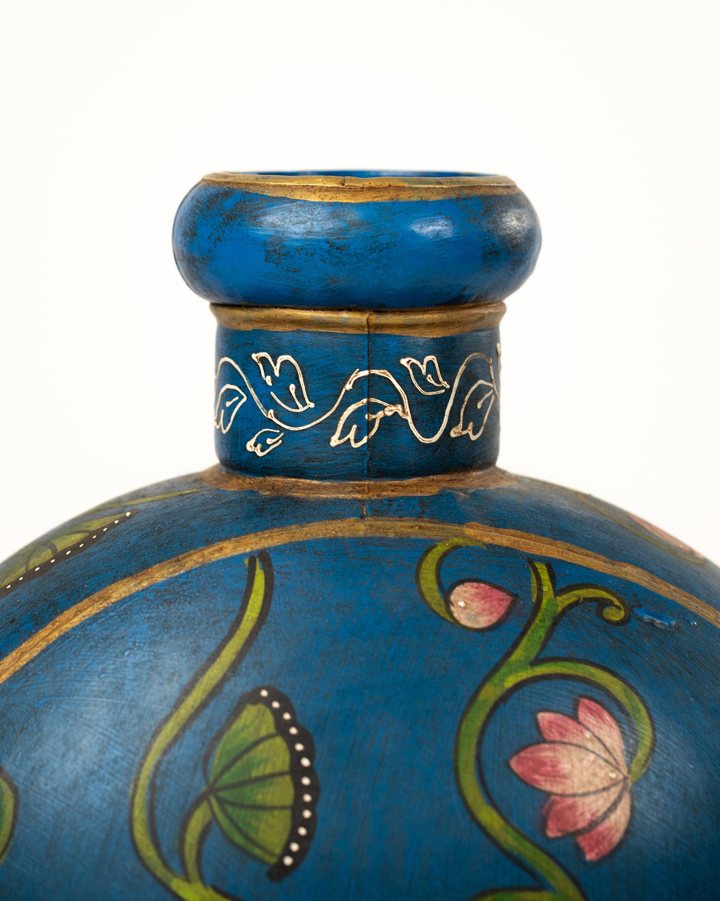 L'ÎLE BLEUE - POT EN METAL PEINT MAINS 5