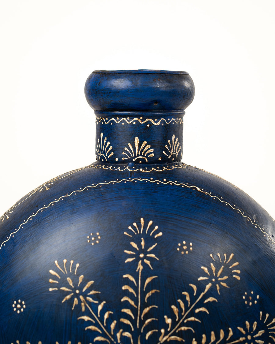 THE BLUE ISLAND - HAND-PAINTED METAL POT 3