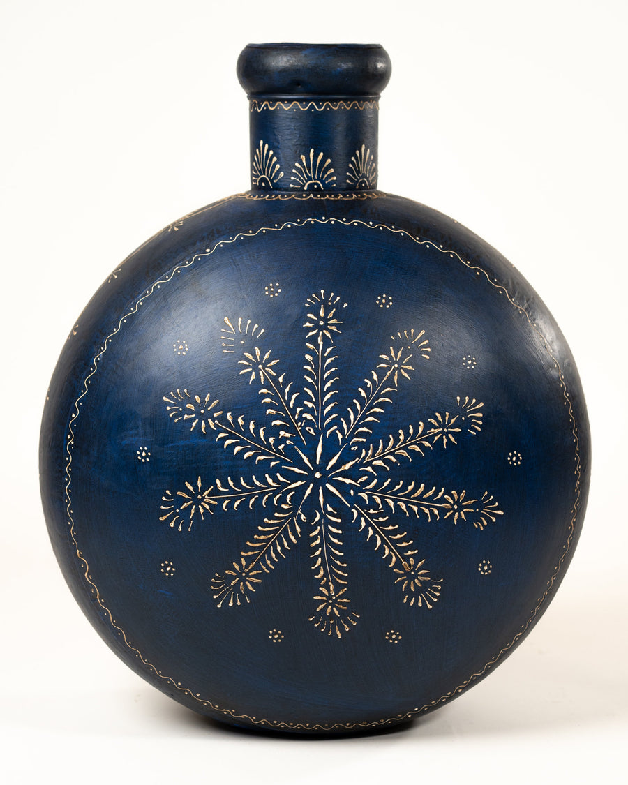 THE BLUE ISLAND - HAND-PAINTED METAL POT 3