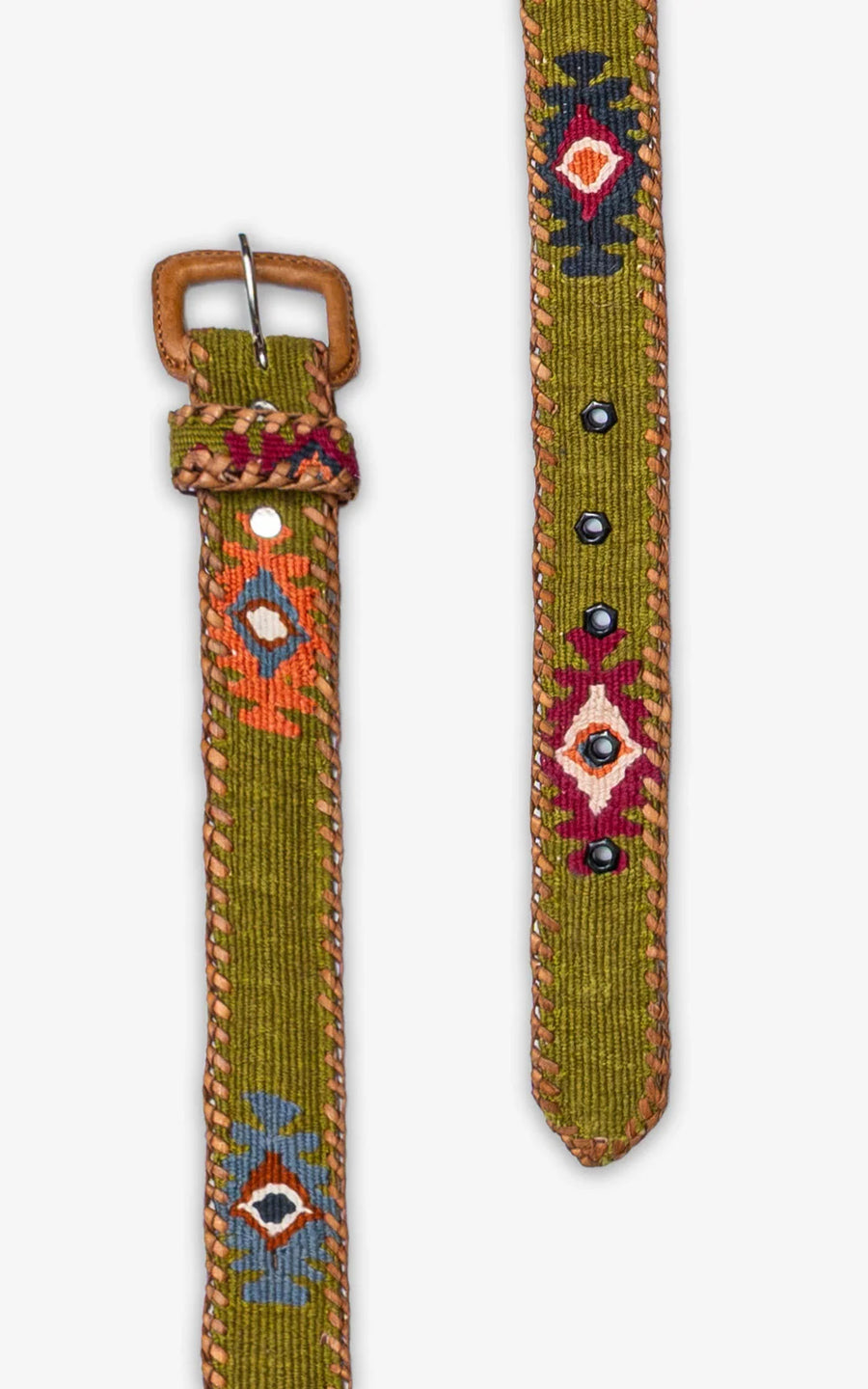 Ceinture tissée unisexe La Mansa Vert Cacería, deuxième vue
