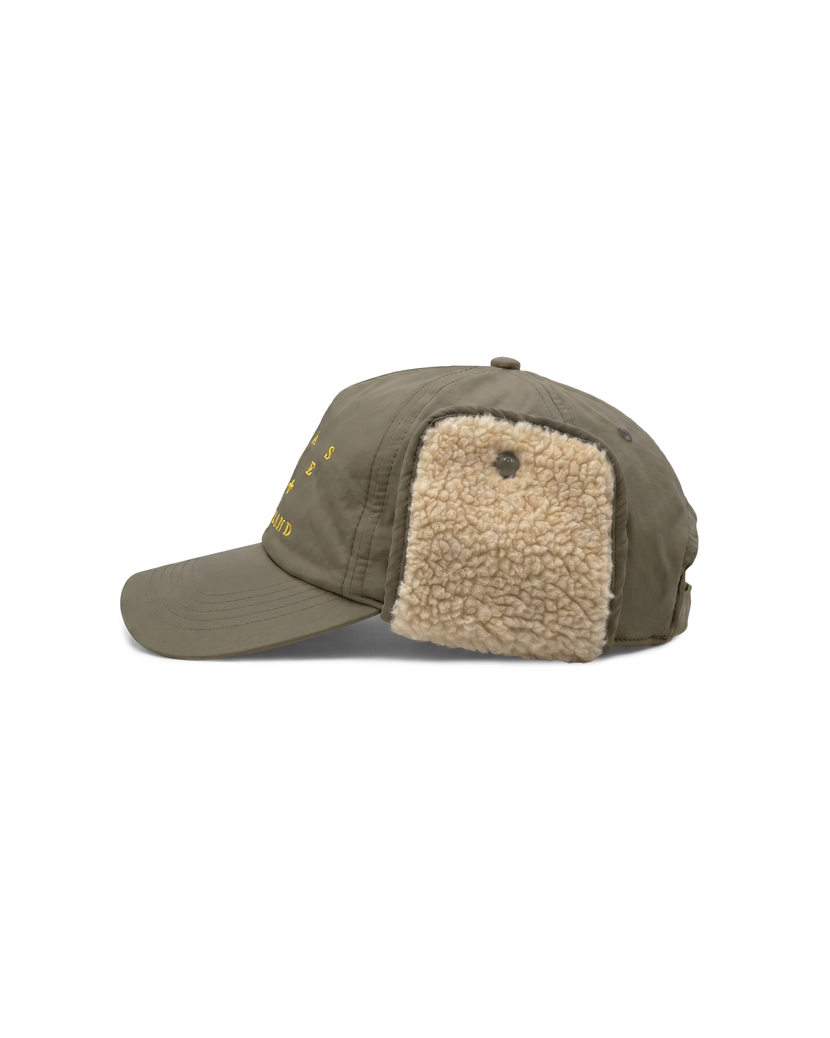Casquette souvenir Visit Saas-Fee beige et jaune, vue de détail
