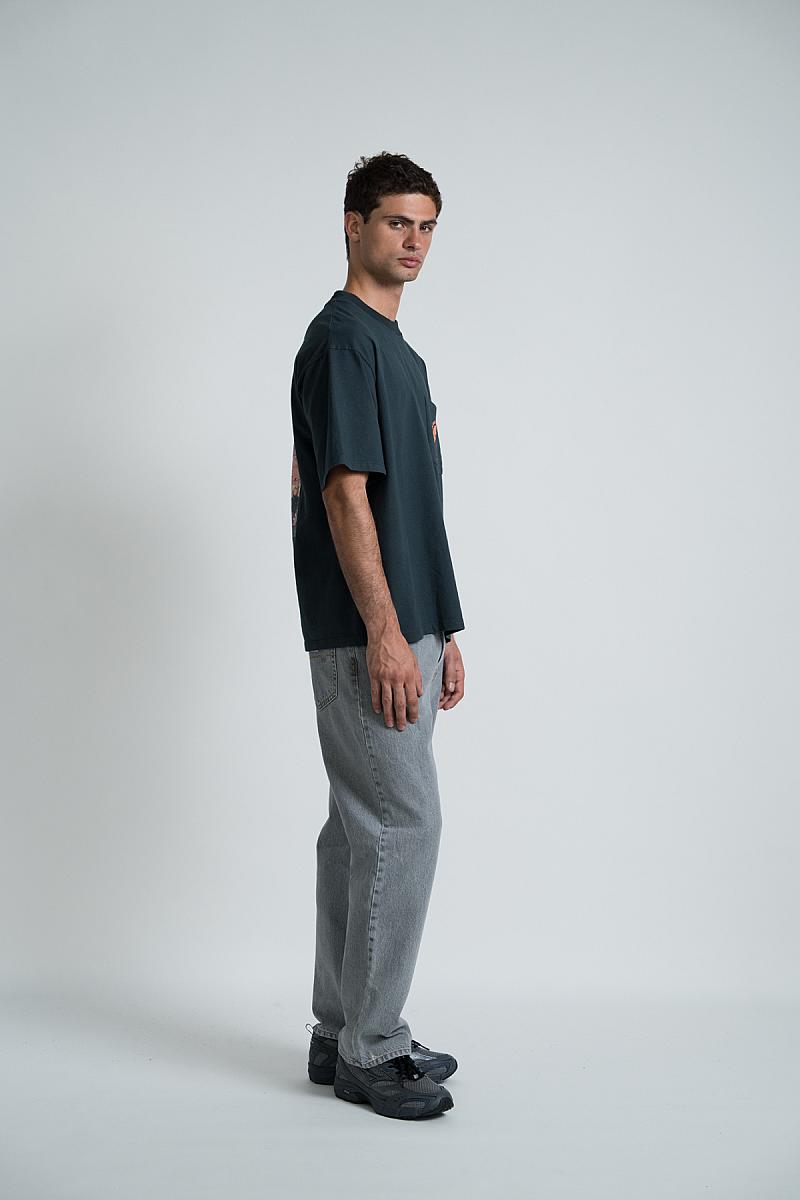 T-shirt homme Wooden Store Crop Toyokuni anthracite, autre angle