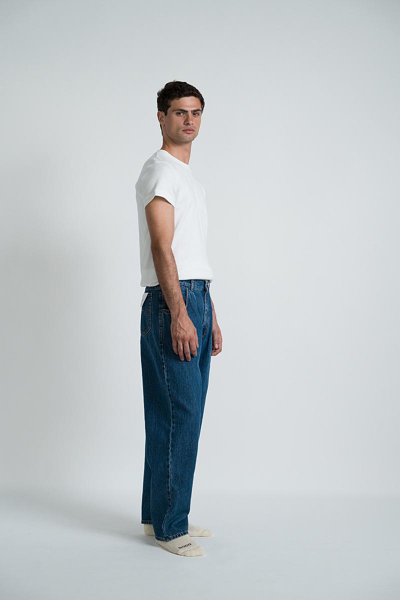 Jean homme Wooden Store Pit bleu coupe baggy, autre angle