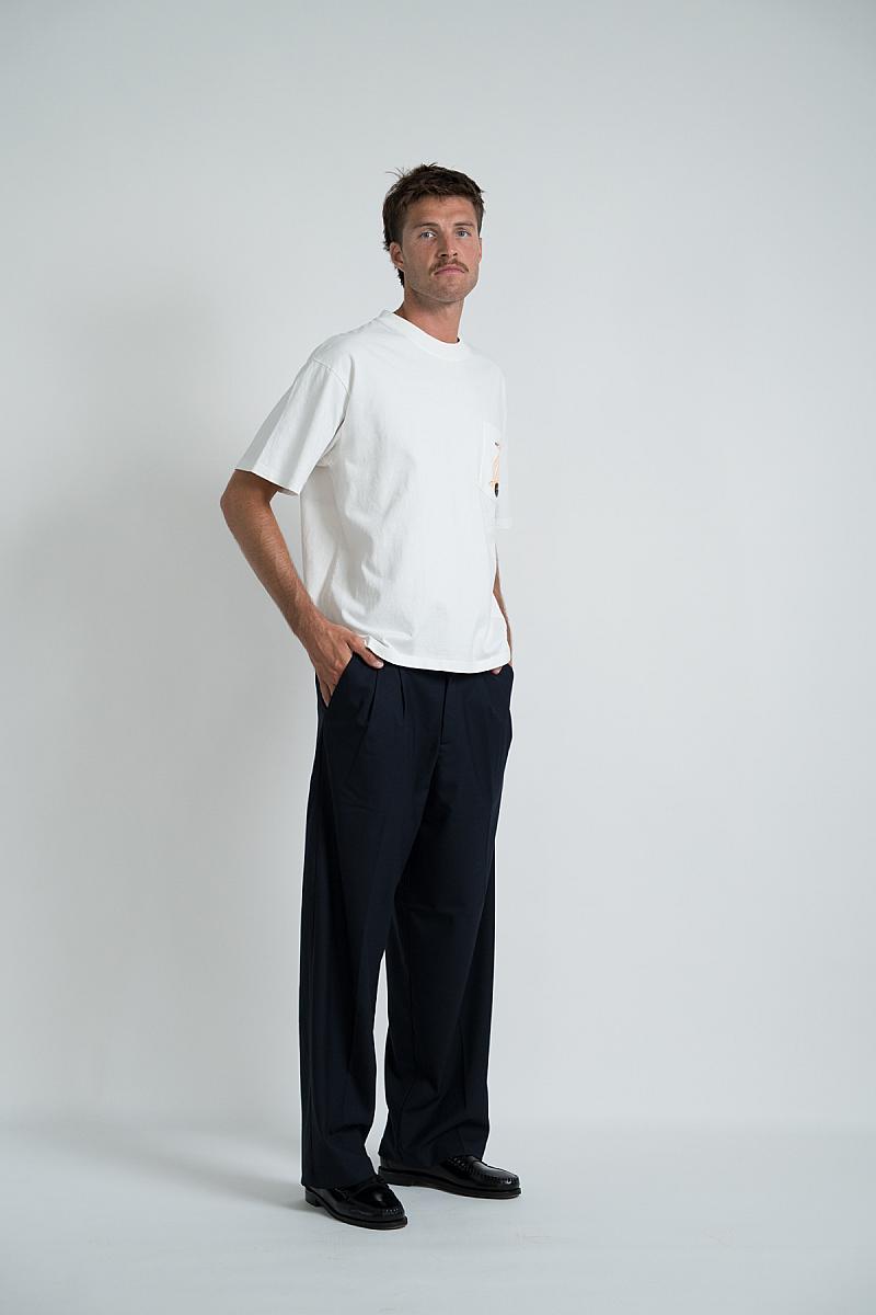 Pantalon homme Wooden Store Osaka coloris bleu clair, vue de détail