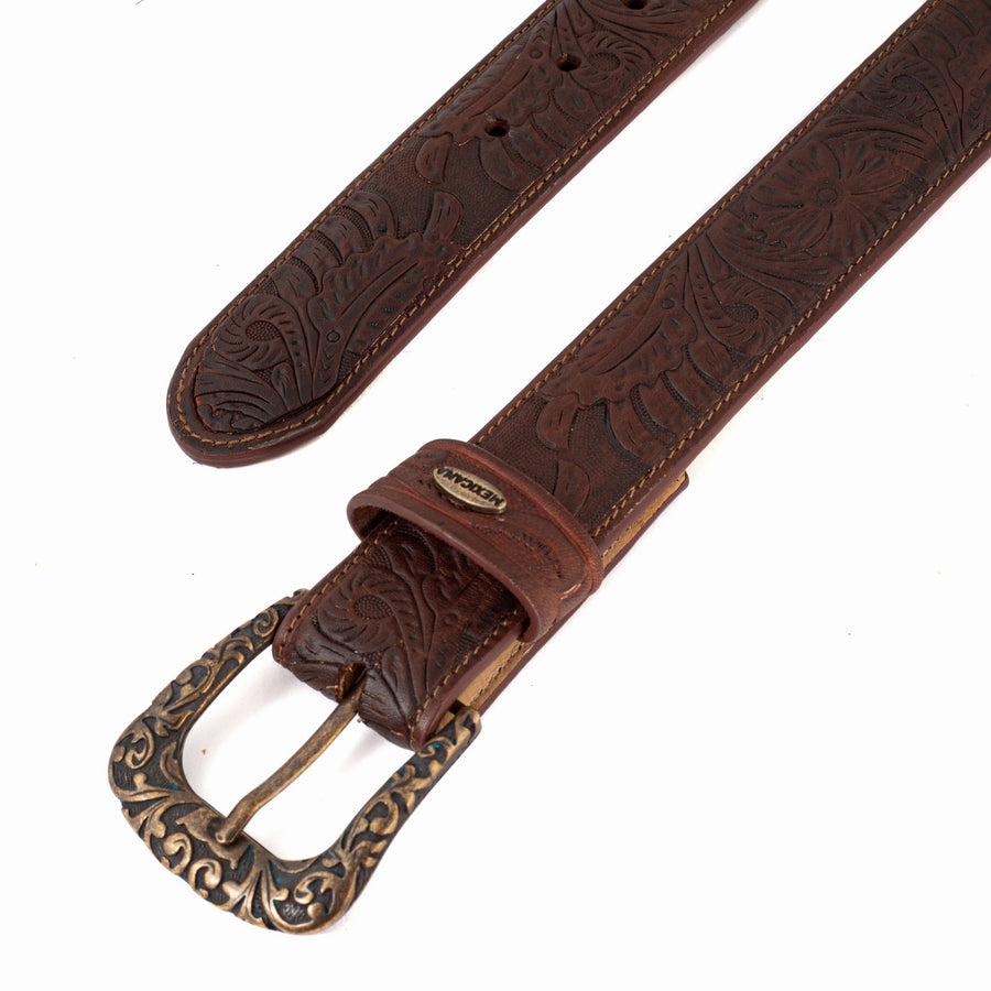 MEXICANA - CEINTURE COWHIDE/GOAT BROWN