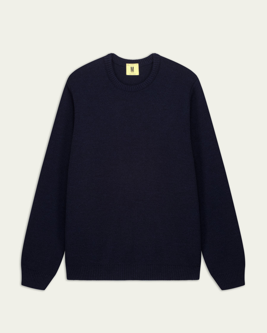 NITTO KNITWEAR - YOURI PULL COL ROND LAINE MARINE