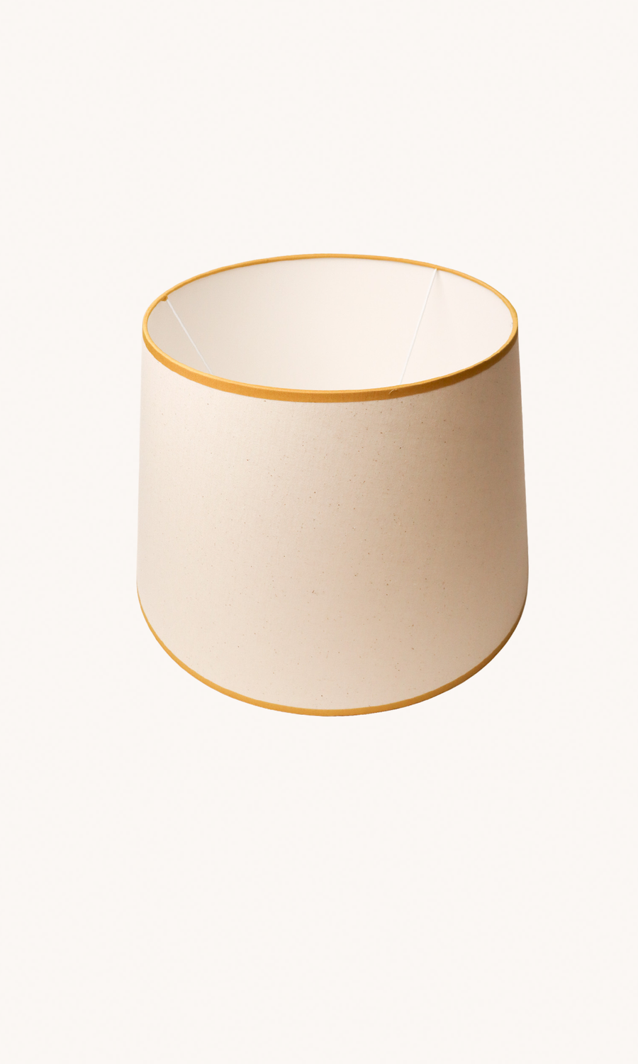 JARAPA - Abat-jour "Calico" fait main avec bordure contrastée moutarde