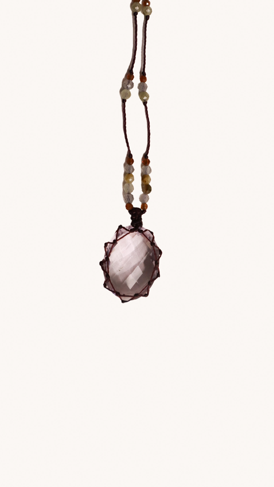 RHAKI ME - Collier Pour Femme En Amethyste Rose