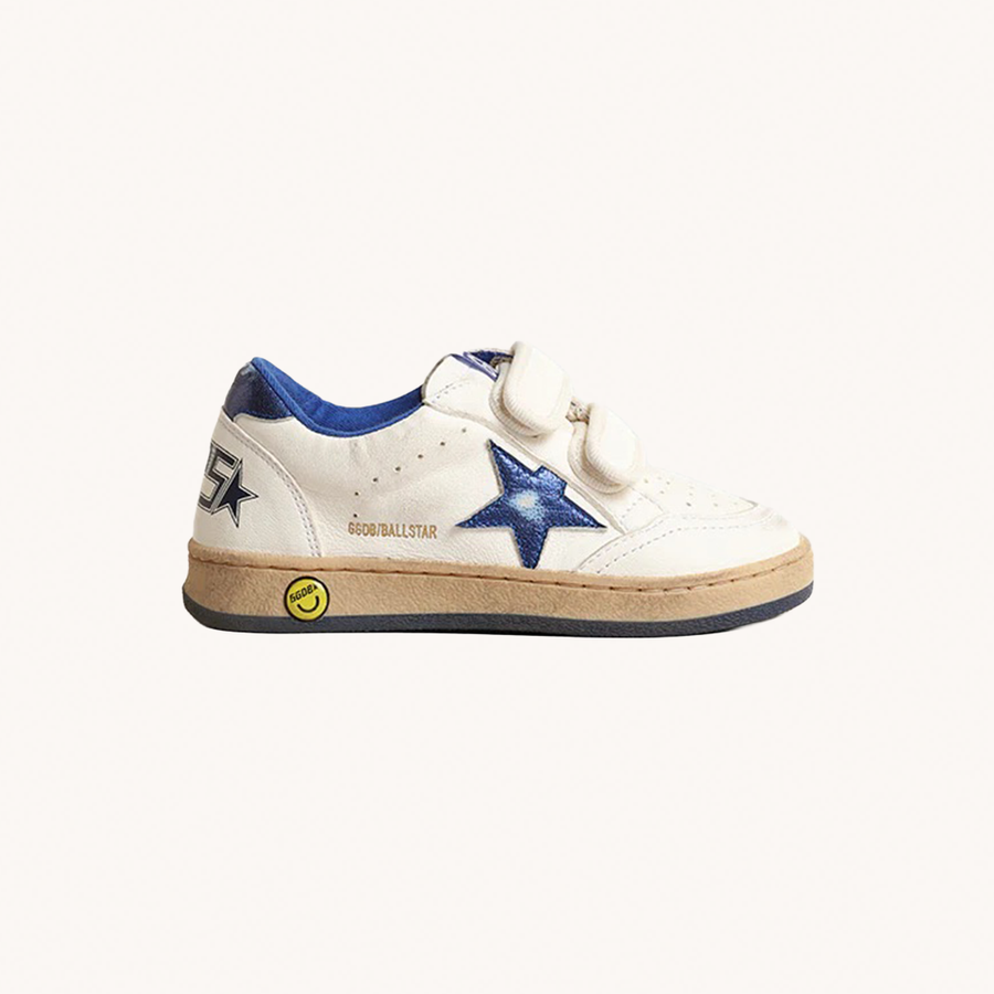 GOLDEN GOOSE - BALLSTAR NAPPA UPPER WHITE BLUE