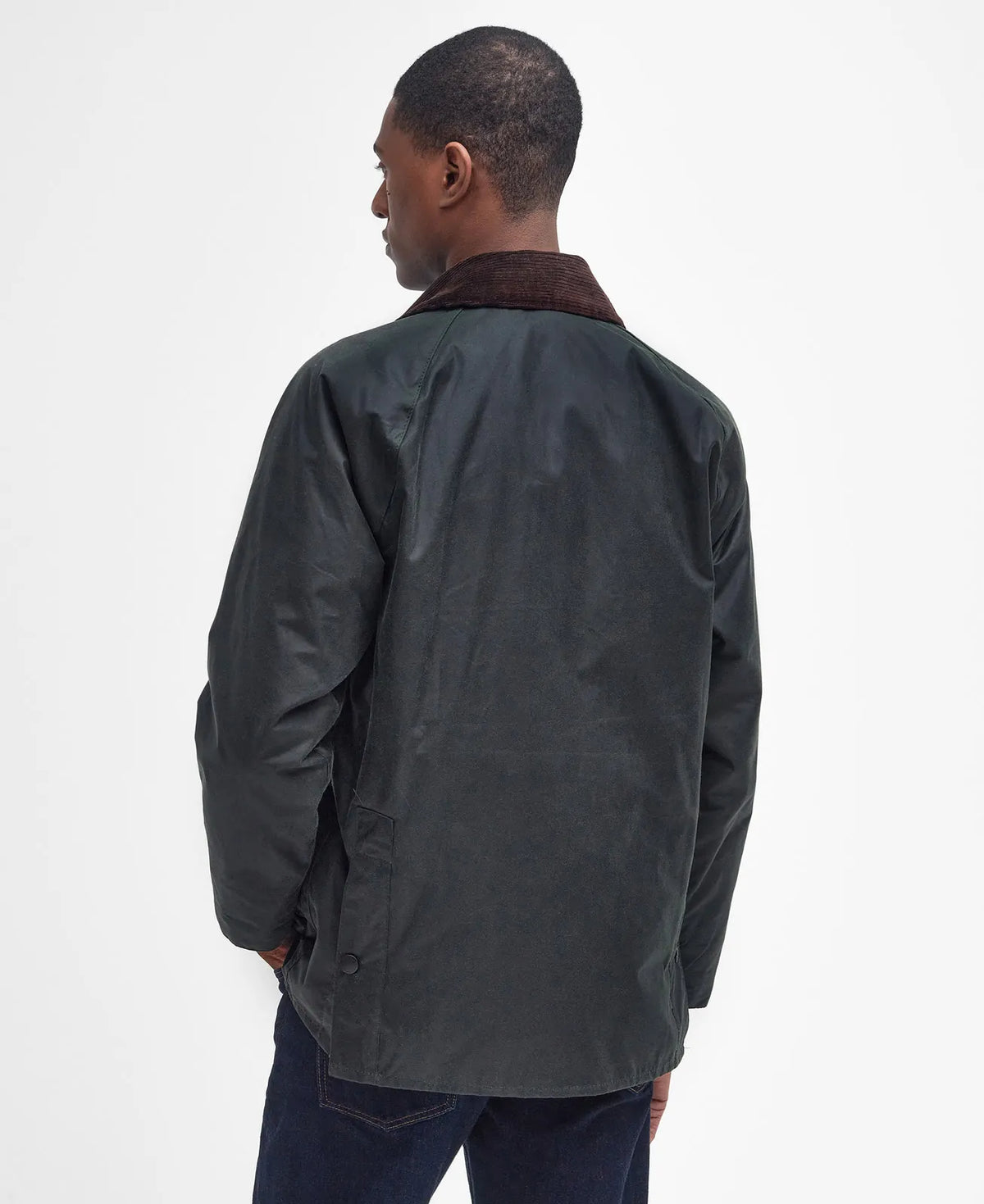 Veste cirée Barbour Bedale Sage homme vue de dos