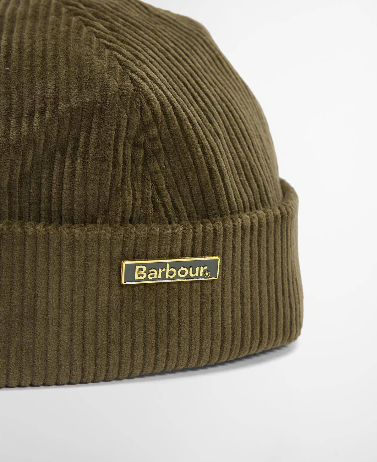 Bonnet docker en velours côtelé Barbour Preston olive homme, deuxième vue