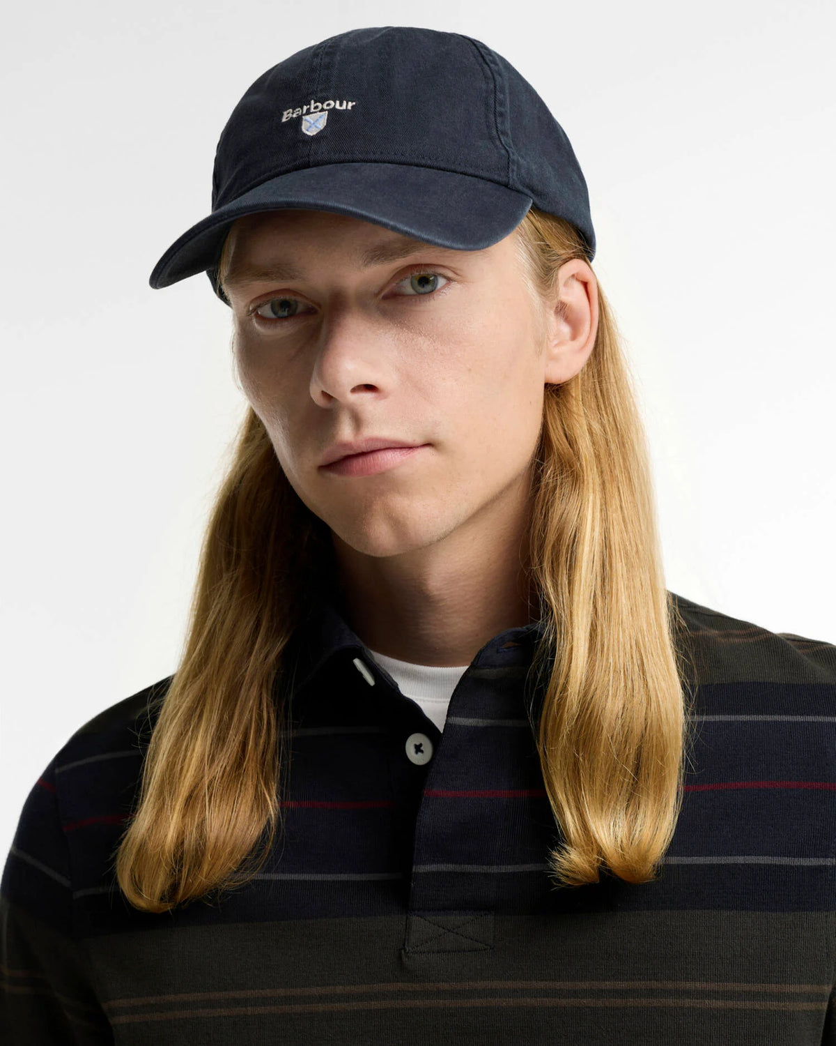 Casquette Barbour Cascade Classic Navy vue trois-quarts