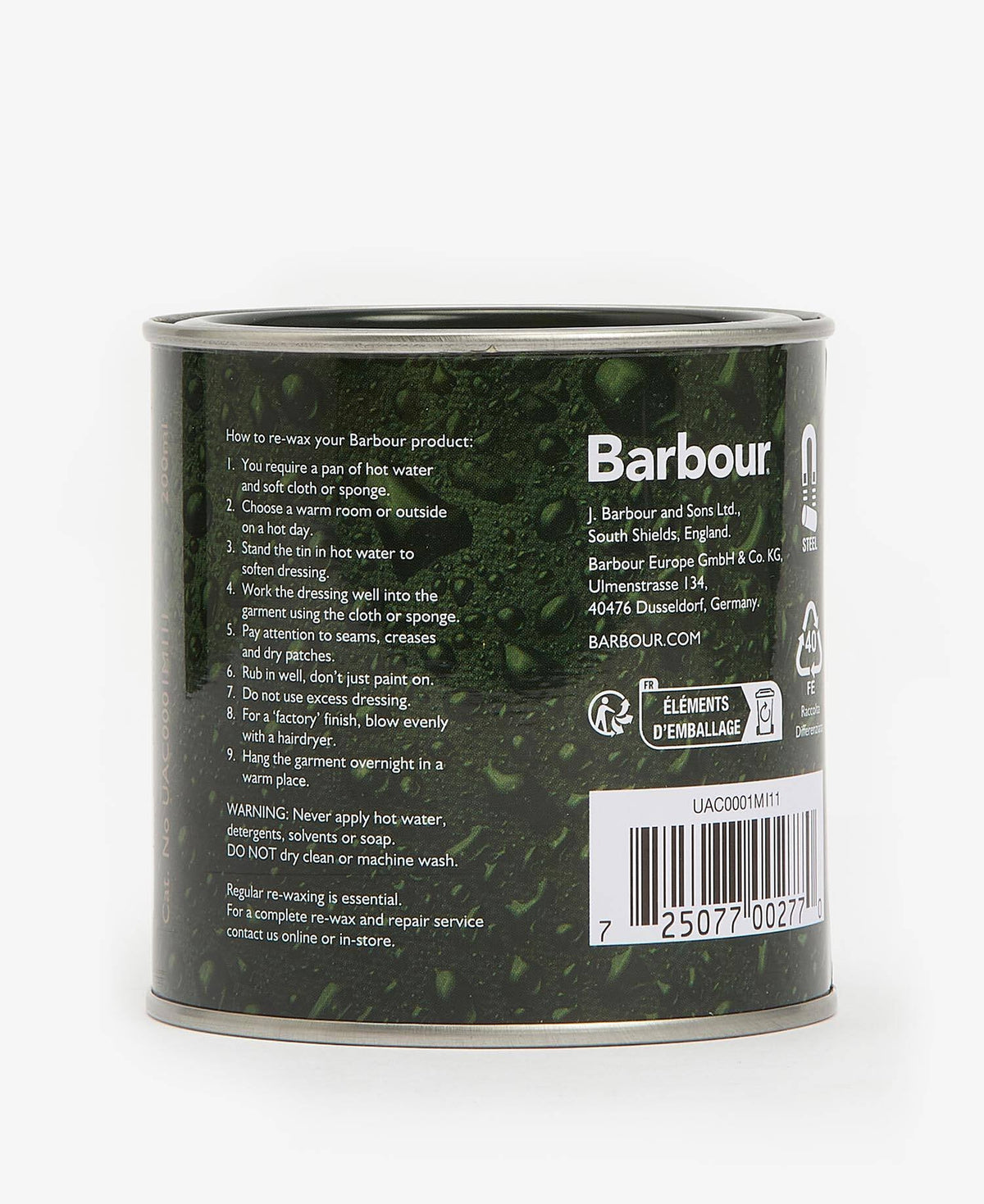 Boîte de cire Barbour Thornproof Dressing pour veste cirée, troisième vue