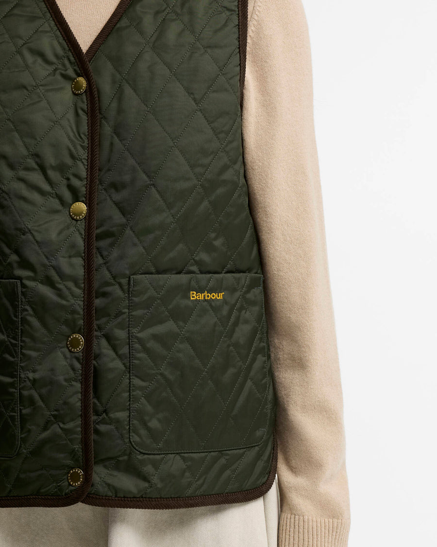 Veste réversible matelassée et tartan Barbour olive femme, deuxième vue