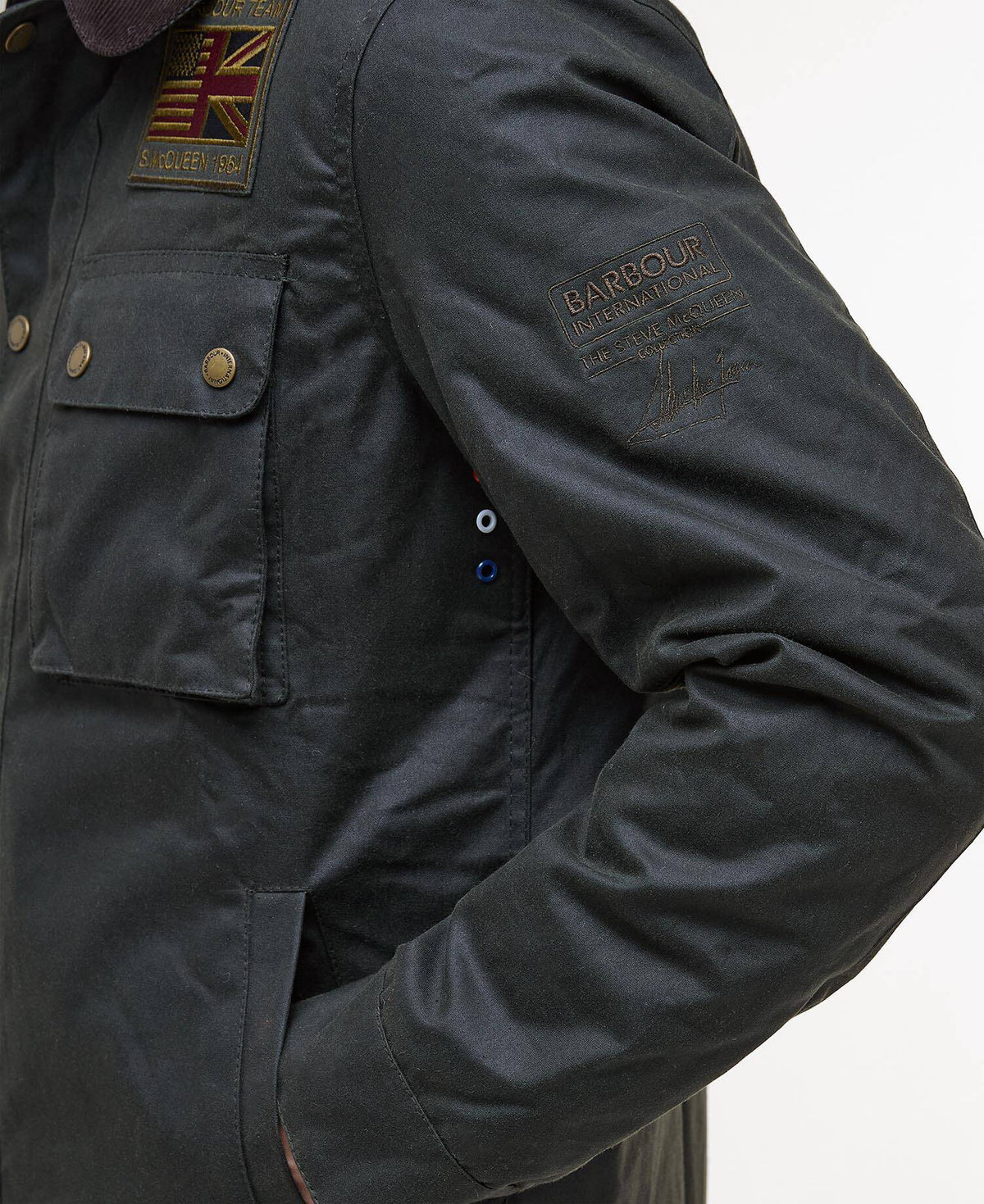 Veste wax Barbour International Workers sage pour homme, quatrième vue
