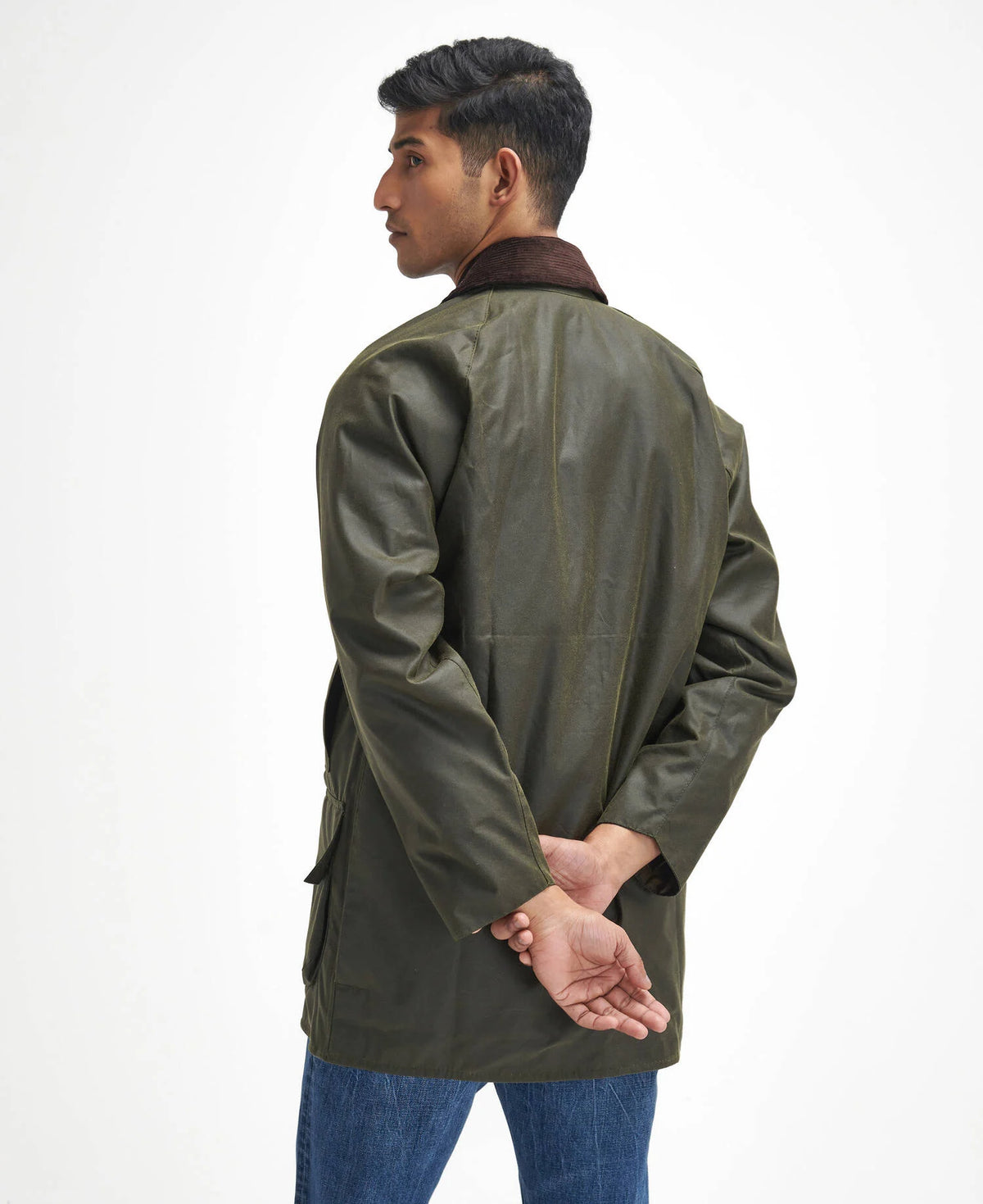 Veste cirée Barbour Beaufort olive archive pour homme, dixième vue