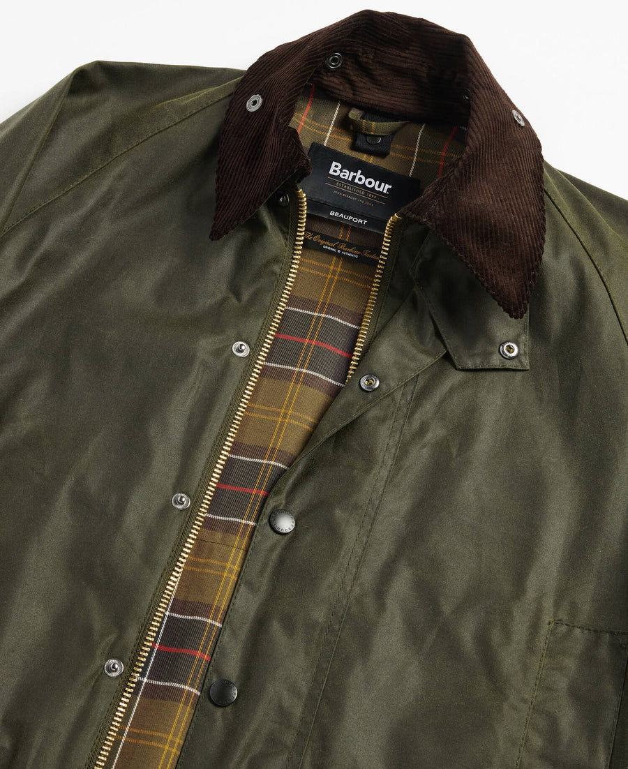 Veste cirée Barbour Beaufort olive archive pour homme, deuxième vue