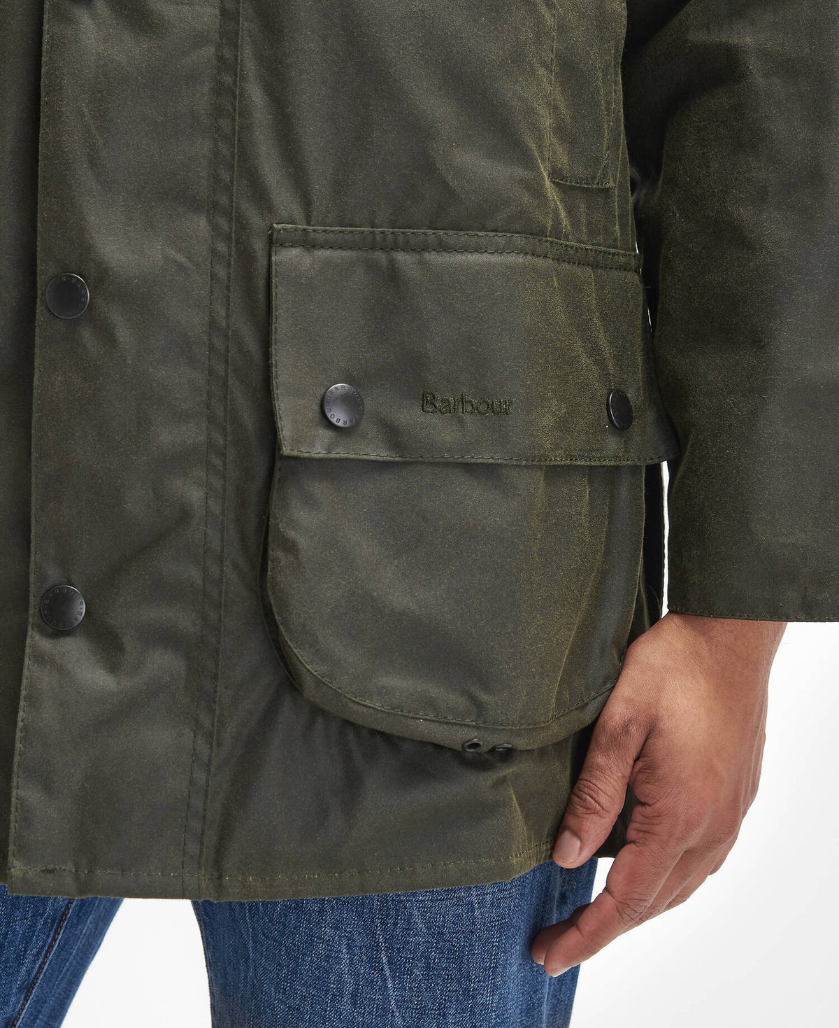 Veste cirée Barbour Beaufort olive archive pour homme, cinquième vue