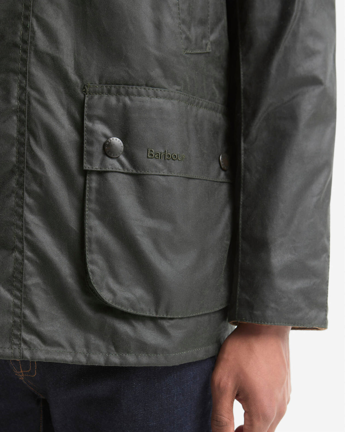 Veste cirée Barbour Festive Ashby sage evergreen pour homme, deuxième vue