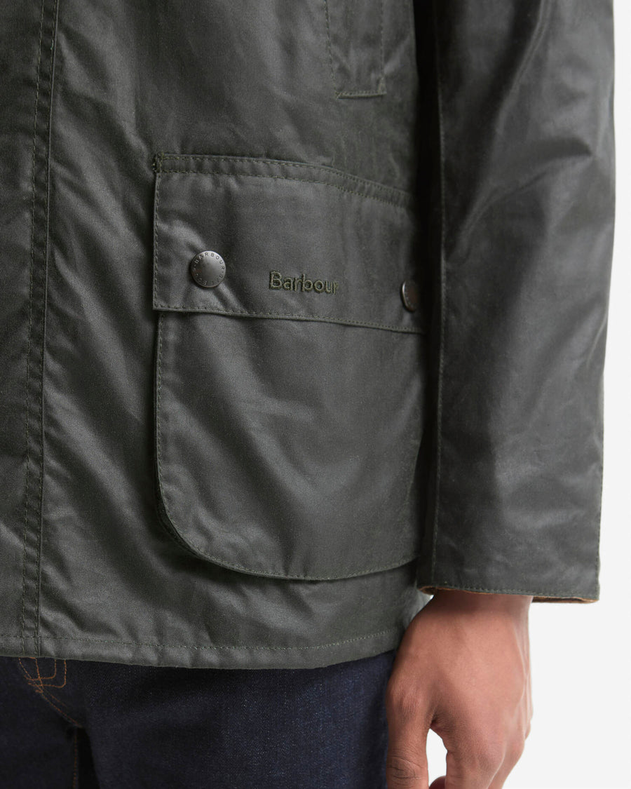 Veste cirée Barbour Festive Ashby sage evergreen pour homme, deuxième vue
